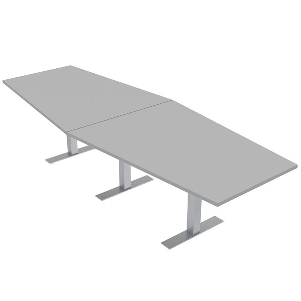 45 in W, 120 in L, 29 in H, Engineered Wood Top, Grey